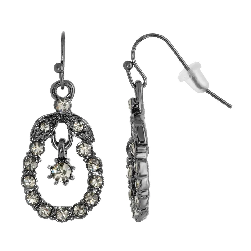 High-End Jewelry, Now More Affordable Than Ever 1928 Jewelry Black Diamond Crystal Caged Drop Earrings High-End Jewelry, Now More Affordable Than Ever 1928 Jewelry Black Diamond Crystal Caged Drop Earrings