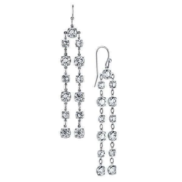 Elegant Jewelry Styles At Budget-Friendly Prices 1928 Bridal Genuine Clear Austrian Crystal Linear Drop Earrings Elegant Jewelry Styles At Budget-Friendly Prices 1928 Bridal Genuine Clear Austrian Crystal Linear Drop Earrings