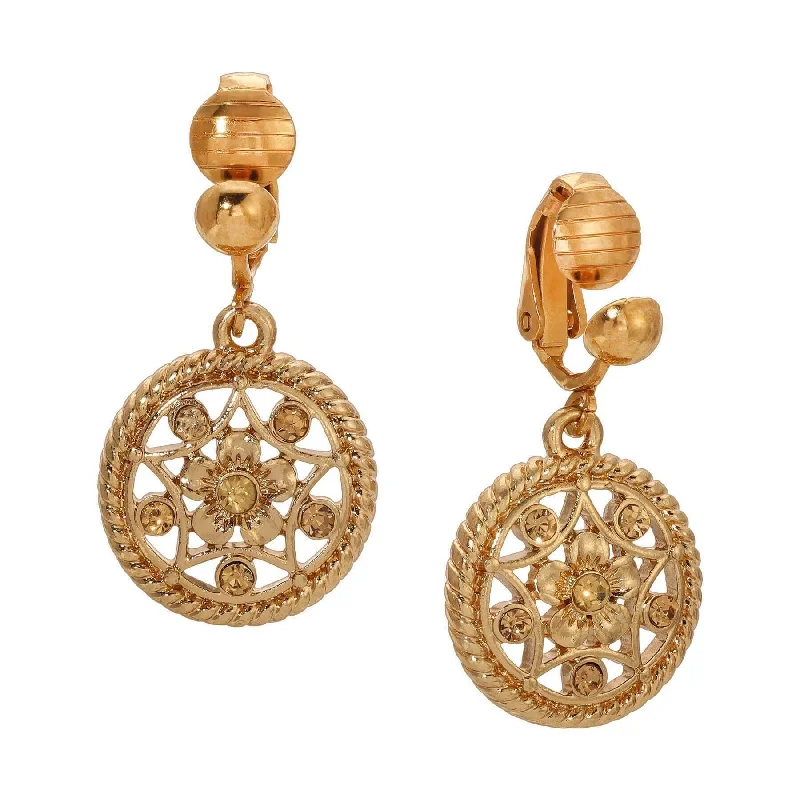 Dazzle In Elegance With Our Biggest Jewelry Sale 1928 Jewelry Light Topaz Crystal Round Clip On Earrings Dazzle In Elegance With Our Biggest Jewelry Sale 1928 Jewelry Light Topaz Crystal Round Clip On Earrings