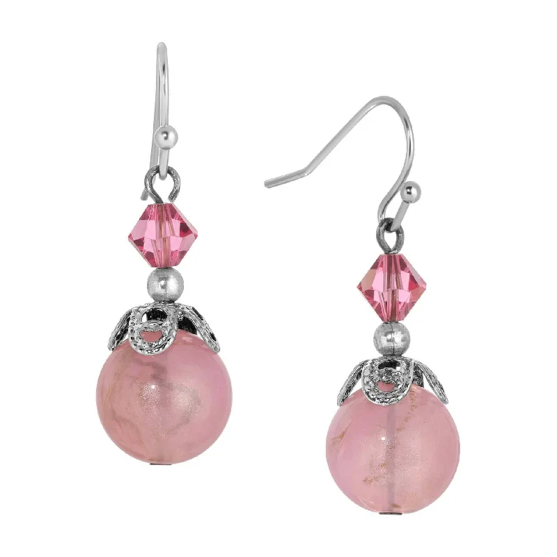 Your Dream Jewelry At Dream Prices 1928 Jewelry Roseate Paradise Light Rose Pink Crystal Oval Pink Bead Dangling Earrings Your Dream Jewelry At Dream Prices 1928 Jewelry Roseate Paradise Light Rose Pink Crystal Oval Pink Bead Dangling Earrings