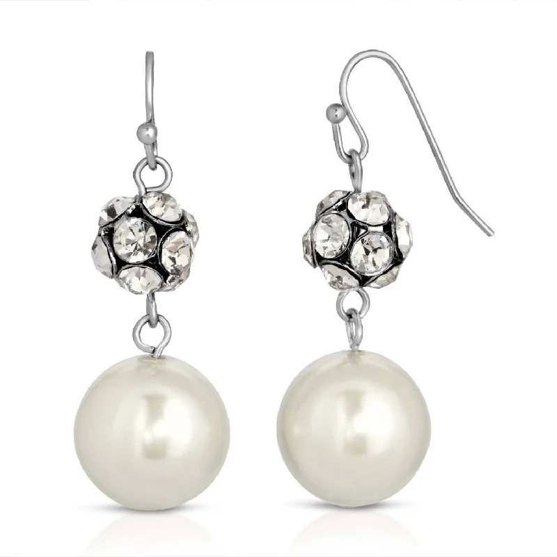 High-Quality Jewelry At A Fraction Of The Cost 1928 Jewelry White Faux Pearl And Crystal Fireball Drop Earrings High-Quality Jewelry At A Fraction Of The Cost 1928 Jewelry White Faux Pearl And Crystal Fireball Drop Earrings