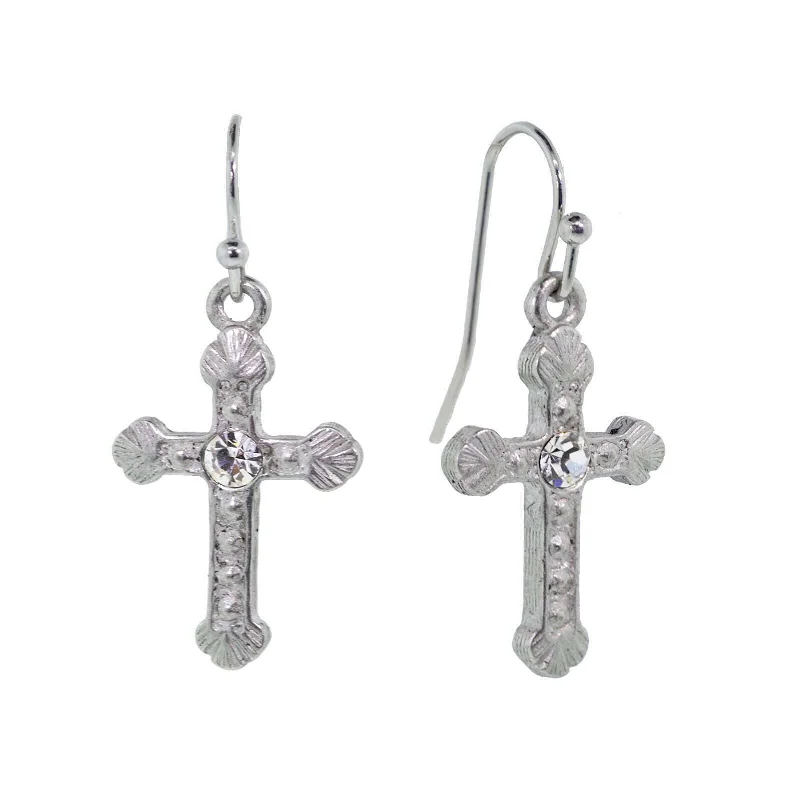 Exclusive Online Jewelry Sale – Don't Wait 1928 Jewelry Crystal Accent Ornate Silver Tone Cross Drop Earrings Exclusive Online Jewelry Sale – Don't Wait 1928 Jewelry Crystal Accent Ornate Silver Tone Cross Drop Earrings