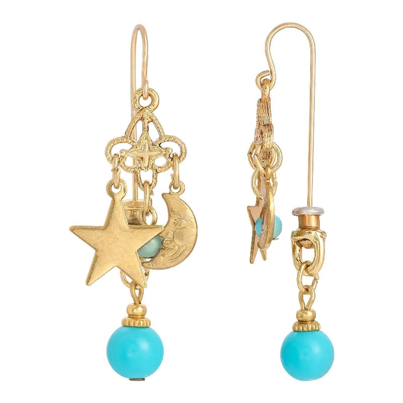Flash Sale On Exquisite Jewelry – Don't Miss Out 1928 Jewelry Star and Moon Turquoise Bead Drop Earrings Flash Sale On Exquisite Jewelry – Don't Miss Out 1928 Jewelry Star and Moon Turquoise Bead Drop Earrings