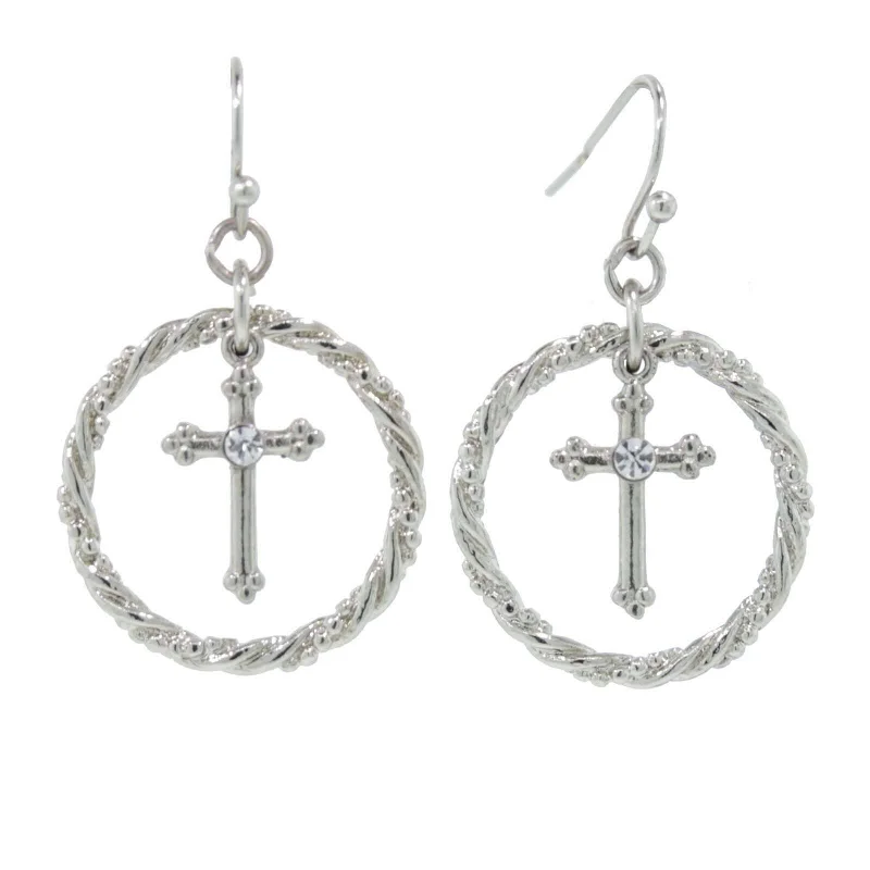Glamorous Jewelry, Glamorous Deals – Shop Now 1928 Jewelry Suspended Crystal Accent Cross Silver Rope Hoop Drop Earrings Glamorous Jewelry, Glamorous Deals – Shop Now 1928 Jewelry Suspended Crystal Accent Cross Silver Rope Hoop Drop Earrings