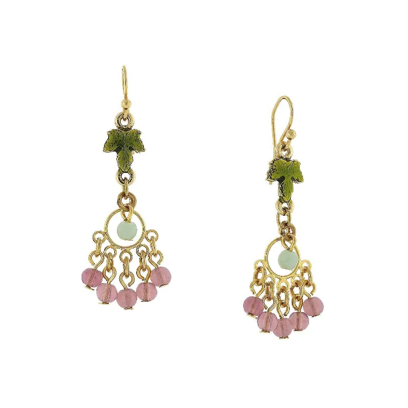 Chic, Trendy, And Affordable Jewelry Sale 1928 Jewelry Winery Multi-Color Beaded Grape Leaf Drop Earrings Chic, Trendy, And Affordable Jewelry Sale 1928 Jewelry Winery Multi-Color Beaded Grape Leaf Drop Earrings