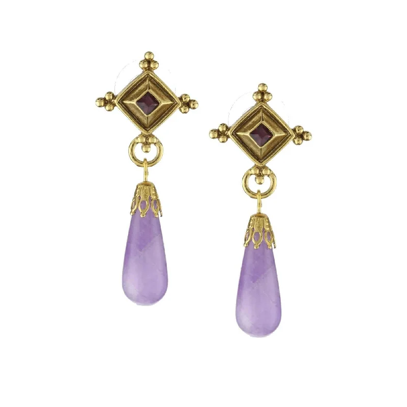 Breathtaking Jewelry At Limited-Time Savings Antiquities Couture Purple Amethyst Teardrop Gemstone & Crystal Post Dangle Earrings Breathtaking Jewelry At Limited-Time Savings Antiquities Couture Purple Amethyst Teardrop Gemstone & Crystal Post Dangle Earrings