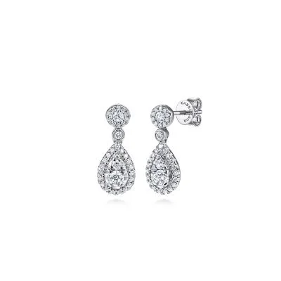 Elegant Rose Gold Jewelry For A Stylish Touch Gabriel & Co 14k White Gold pear diamond earrings Elegant Rose Gold Jewelry For A Stylish Touch Gabriel & Co 14k White Gold pear diamond earrings