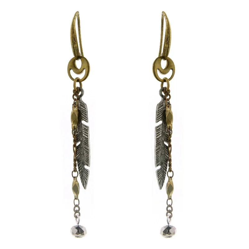 Sparkle On A Budget – Fine Jewelry For Less T.R.U. Two Tone Delicate Feather Drop Earrings Sparkle On A Budget – Fine Jewelry For Less T.R.U. Two Tone Delicate Feather Drop Earrings
