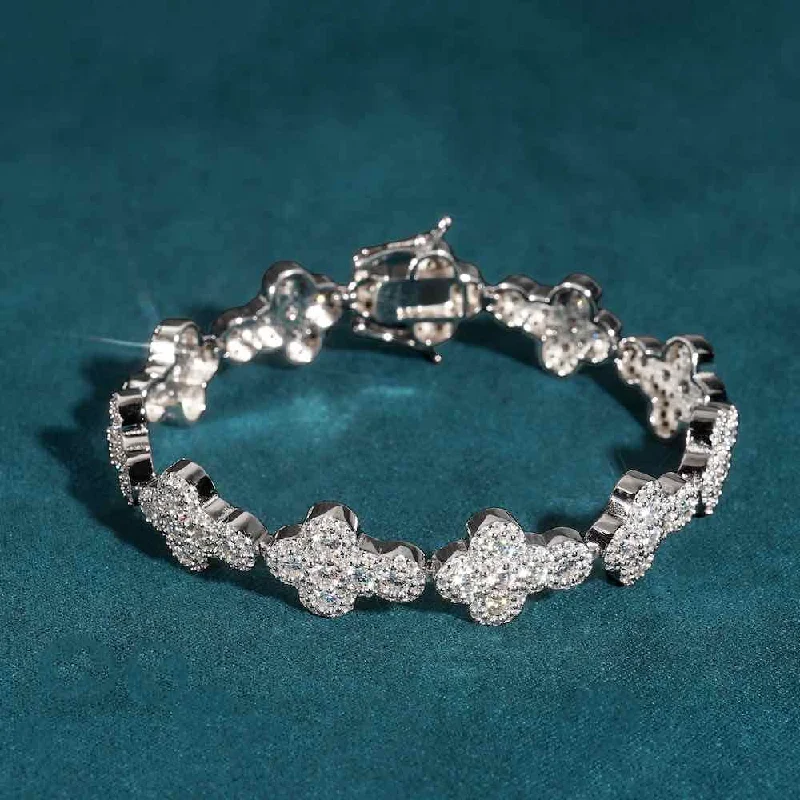 Adjustable Charm Bracelets For A Perfect Fit 12.5MM Moissanite Cross Tennis Bracelet 14K Gold Adjustable Charm Bracelets For A Perfect Fit 12.5MM Moissanite Cross Tennis Bracelet 14K Gold