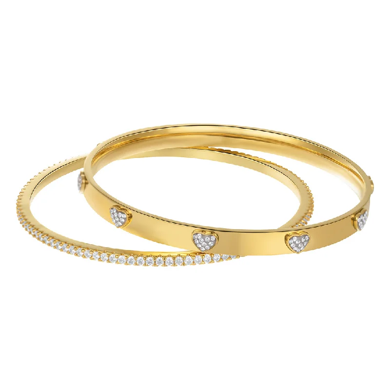 Personalized Jewelry Sale – Unique Gifts At Low Prices 14k Gold Plated CZ Hearts Stacking Bangle Set Personalized Jewelry Sale – Unique Gifts At Low Prices 14k Gold Plated CZ Hearts Stacking Bangle Set