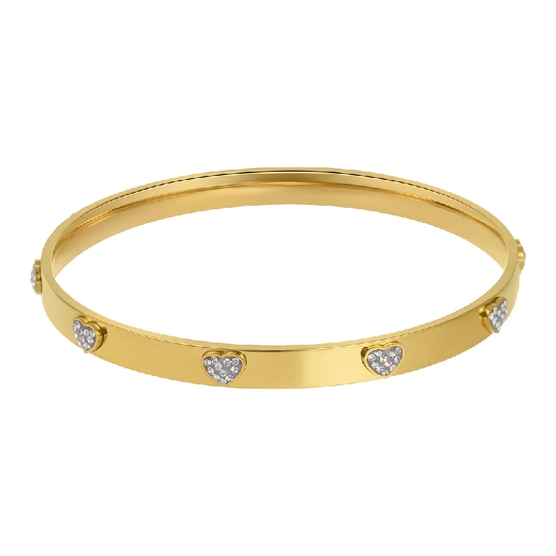 Best Jewelry Deals – Premium Quality At Exclusive Discounts 14k Gold Plated CZ Hearts Stacking Bangle Best Jewelry Deals – Premium Quality At Exclusive Discounts 14k Gold Plated CZ Hearts Stacking Bangle