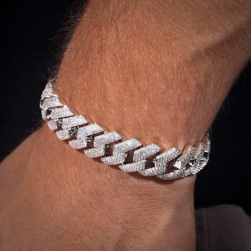 Handmade Pearl Jewelry For Timeless Elegance 15MM 4-Row Moissanite Cuban Link Bracelet 14K Gold Handmade Pearl Jewelry For Timeless Elegance 15MM 4-Row Moissanite Cuban Link Bracelet 14K Gold