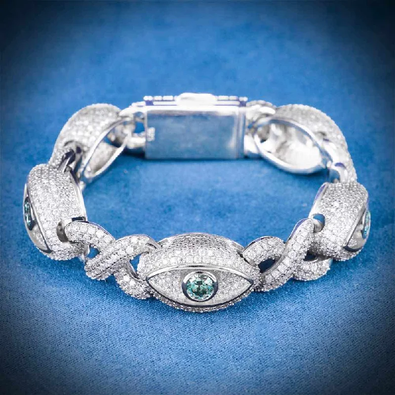 Buy More, Save More On Stunning Jewelry Pieces 15MM Iced Out Blue Gemstone Evil Eye Eternity Bracelet 14K Gold Buy More, Save More On Stunning Jewelry Pieces 15MM Iced Out Blue Gemstone Evil Eye Eternity Bracelet 14K Gold