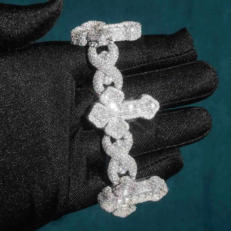 Exclusive Online Jewelry Sale – Don't Wait 15MM Moissanite Cross Infinity Link Bracelet Exclusive Online Jewelry Sale – Don't Wait 15MM Moissanite Cross Infinity Link Bracelet