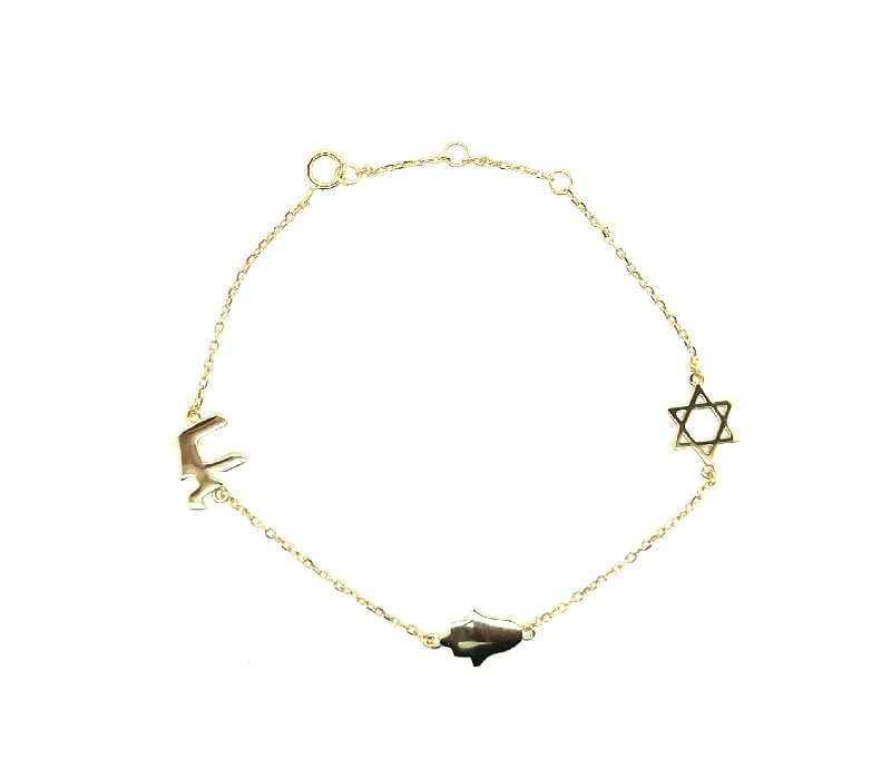 Affordable Gold-Plated Jewelry For Modern Fashion "Triple Charm" BRACELET