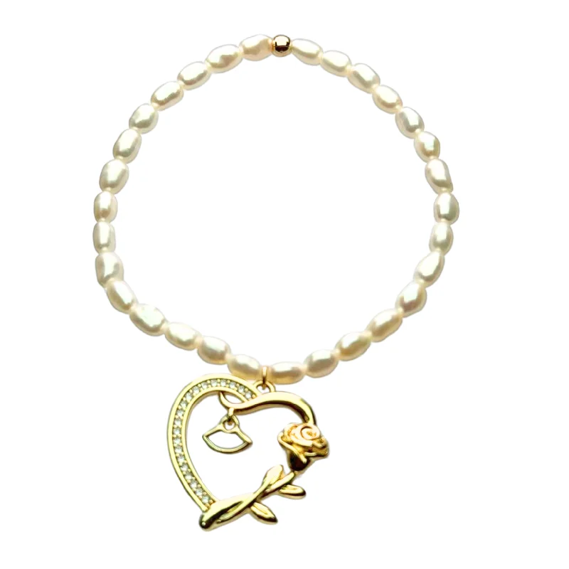 Stunning Jewelry Pieces At The Lowest Prices Ever "HEART ROSE + BUTTERFLY" Pearls w/ Gold Filled beaded Bracelets Stunning Jewelry Pieces At The Lowest Prices Ever "HEART ROSE + BUTTERFLY" Pearls w/ Gold Filled beaded Bracelets