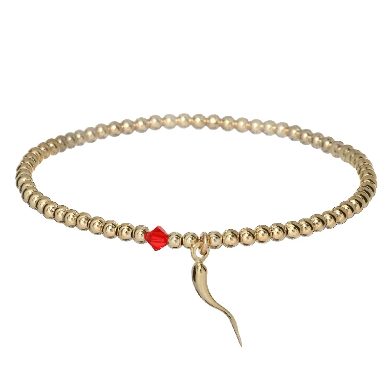 Handcrafted Jewelry Sale – Unique Designs At Low Prices bara boheme | "ITALIAN HORN + CRYSTAL" Charm on Gold-Filled ball beaded Bracelet Handcrafted Jewelry Sale – Unique Designs At Low Prices bara boheme | "ITALIAN HORN + CRYSTAL" Charm on Gold-Filled ball beaded Bracelet