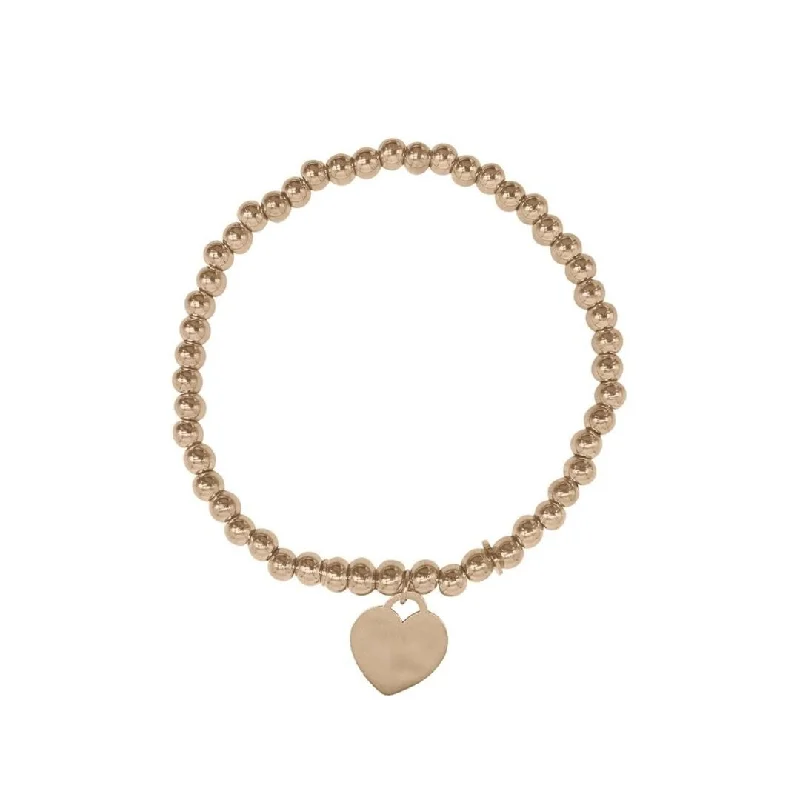 Huge Savings On Timeless Jewelry Collections 14k Gold Plated Beaded Stretch Bracelet with Heart Charm Huge Savings On Timeless Jewelry Collections 14k Gold Plated Beaded Stretch Bracelet with Heart Charm