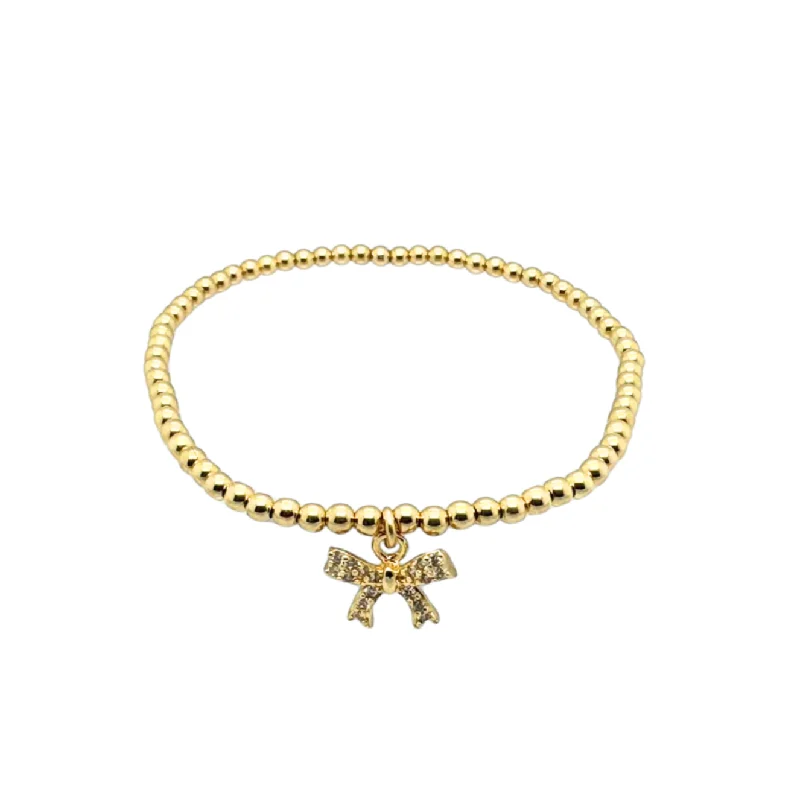 Must-Have Jewelry At Unbelievable Discounts "BOW DREAM" Charm on 3MM Gold Filled Ball Beaded Bracelet Must-Have Jewelry At Unbelievable Discounts "BOW DREAM" Charm on 3MM Gold Filled Ball Beaded Bracelet