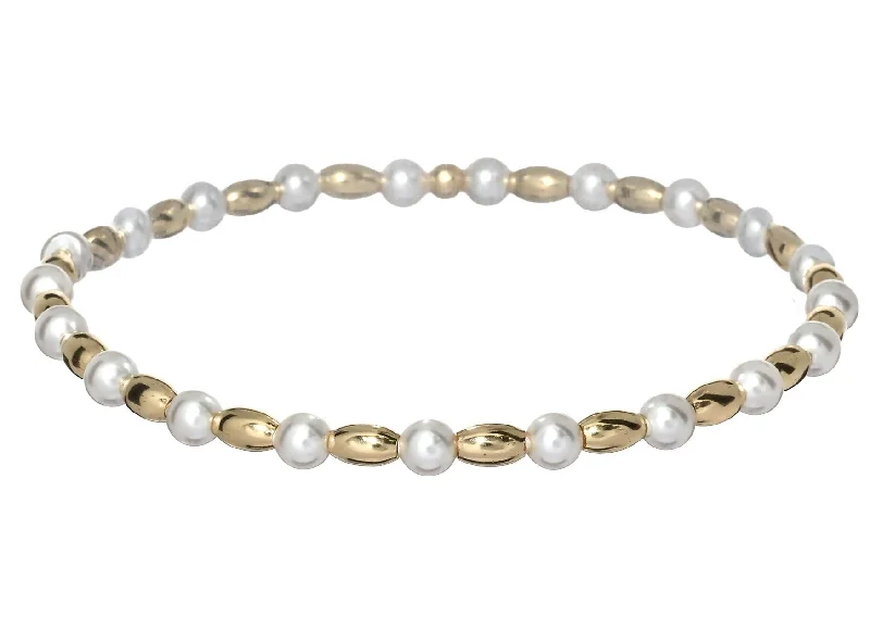 Shop Trending Jewelry With Exclusive Savings "CARRIE" 14k gold-filled oval & pearl beaded bracelet Shop Trending Jewelry With Exclusive Savings "CARRIE" 14k gold-filled oval & pearl beaded bracelet