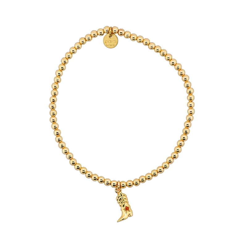 Accessorize For Less – Luxury Jewelry At Affordable Prices "COWBOY BOOT" Gold Plated Charm with 14K Gold Filled beads Bracelet Accessorize For Less – Luxury Jewelry At Affordable Prices "COWBOY BOOT" Gold Plated Charm with 14K Gold Filled beads Bracelet