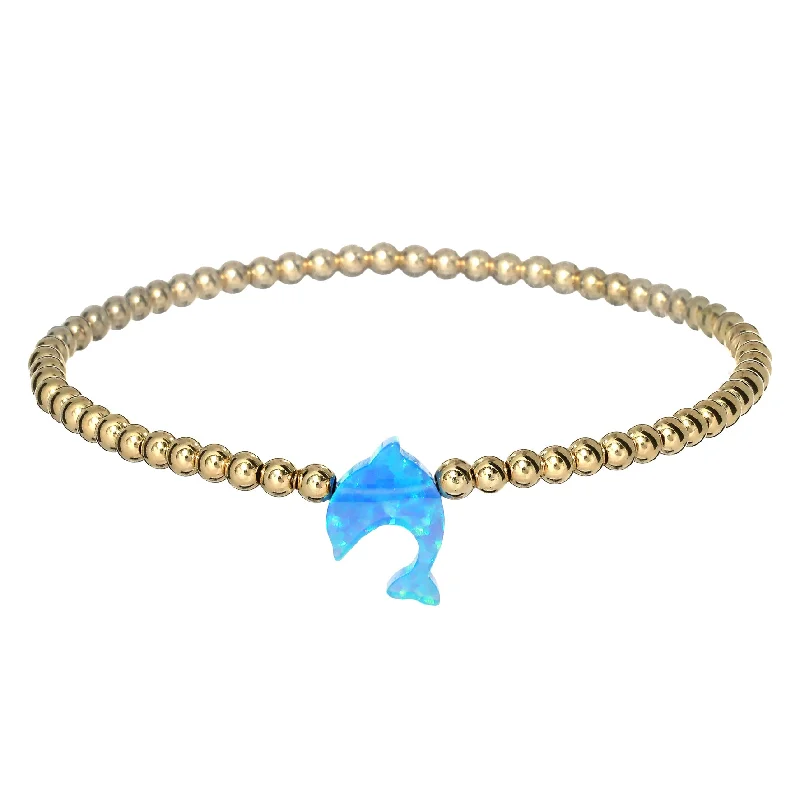 Big Savings On Your Favorite Jewelry Pieces "DOLPHIN" Opal Charm and Gold Filled Ball Beaded Bracelet Big Savings On Your Favorite Jewelry Pieces "DOLPHIN" Opal Charm and Gold Filled Ball Beaded Bracelet