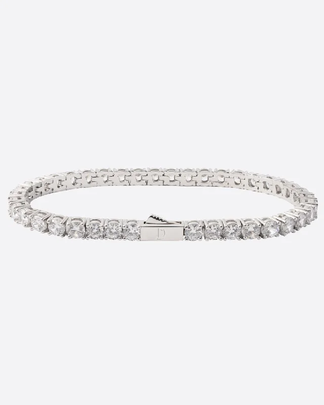 Shop Modern Jewelry Collections With Exclusive Discounts MOISSANITE TENNIS BRACELET. - 4MM WHITE GOLD Shop Modern Jewelry Collections With Exclusive Discounts MOISSANITE TENNIS BRACELET. - 4MM WHITE GOLD