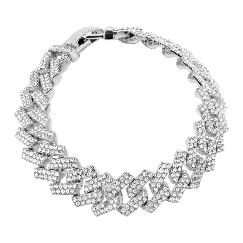 Trending Jewelry Styles Now At Limited-Time Discounts Rhodium Plated Edgy Cuban Crystal Chain Bracelet Trending Jewelry Styles Now At Limited-Time Discounts Rhodium Plated Edgy Cuban Crystal Chain Bracelet