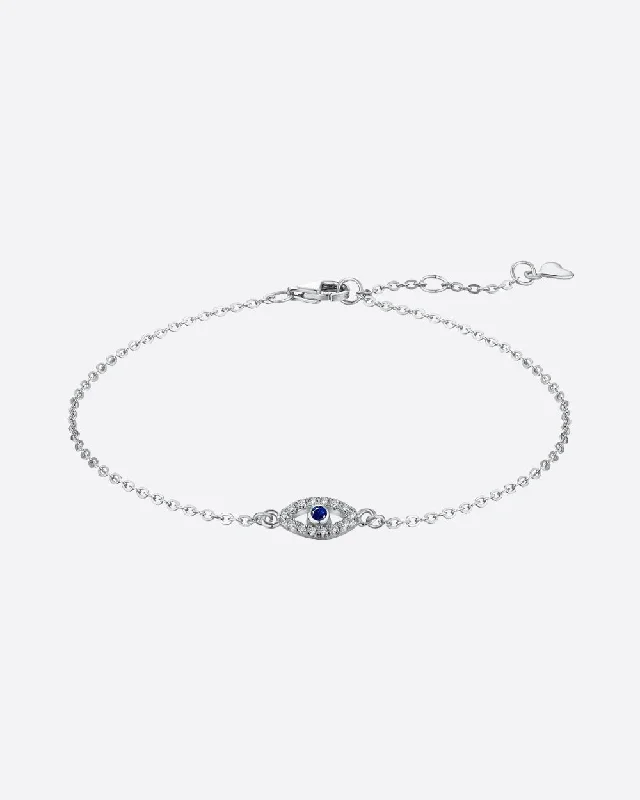 Elevate Your Outfit With Discounted Statement Jewelry EVIL EYE BRACELET 925. - WHITE GOLD Elevate Your Outfit With Discounted Statement Jewelry EVIL EYE BRACELET 925. - WHITE GOLD