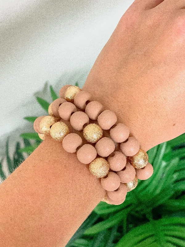 Exclusive Savings On Timeless Jewelry Pieces Gold & Color Bead Bracelet Stack - Blush Exclusive Savings On Timeless Jewelry Pieces Gold & Color Bead Bracelet Stack - Blush