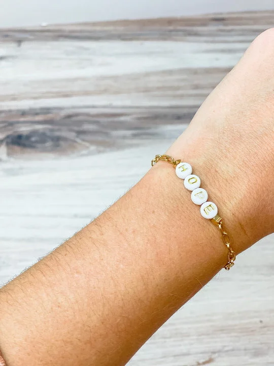 Handcrafted Jewelry Sale – Unique Designs At Low Prices 'Hope' Beaded Gold Link Toggle Bracelet Handcrafted Jewelry Sale – Unique Designs At Low Prices 'Hope' Beaded Gold Link Toggle Bracelet