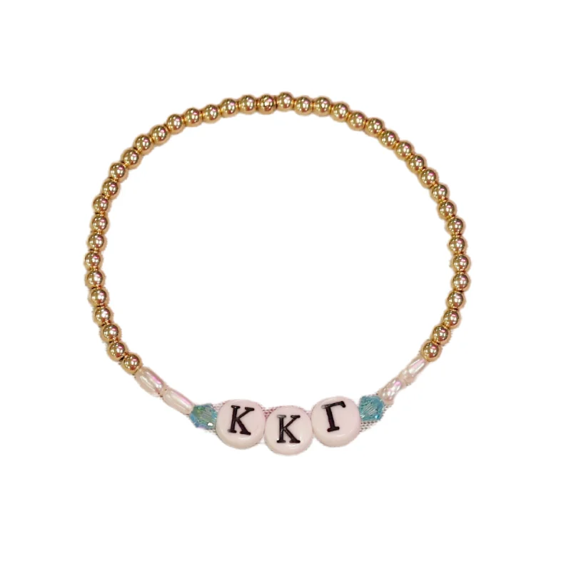 Affordable Gold-Plated Jewelry For Modern Fashion bara Boheme | "KAPPA KAPPA GAMMA" Sorority Greek Letter Ball Beaded Bracelet Affordable Gold-Plated Jewelry For Modern Fashion bara Boheme | "KAPPA KAPPA GAMMA" Sorority Greek Letter Ball Beaded Bracelet