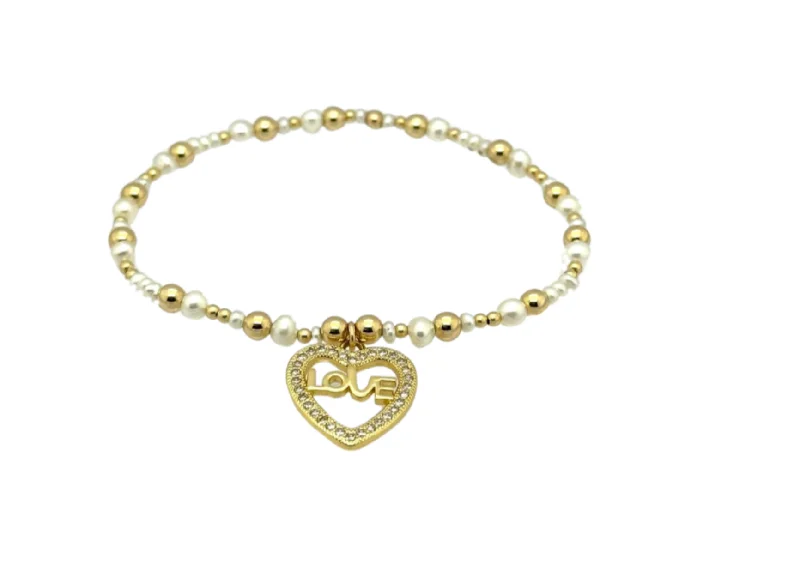Timeless Elegance At Unbelievable Discounts "KENDALL" Gold Filled and FWP Ball Beaded Bracelet Timeless Elegance At Unbelievable Discounts "KENDALL" Gold Filled and FWP Ball Beaded Bracelet