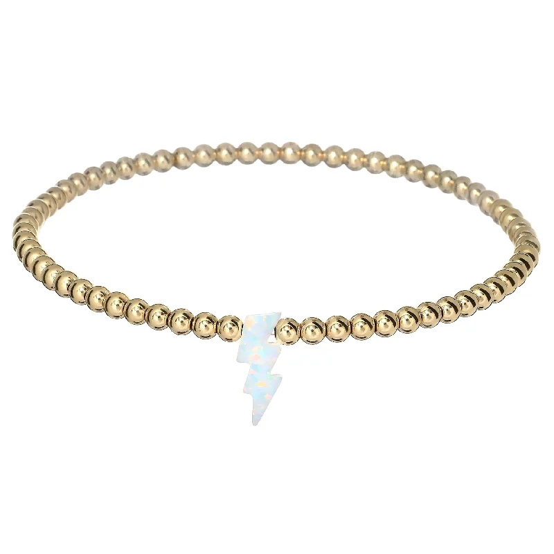 Must-Have Jewelry At Irresistible Discounts "LIGHTING BOLT" Opal Charm and Gold Filled Ball Beaded Bracelet Must-Have Jewelry At Irresistible Discounts "LIGHTING BOLT" Opal Charm and Gold Filled Ball Beaded Bracelet