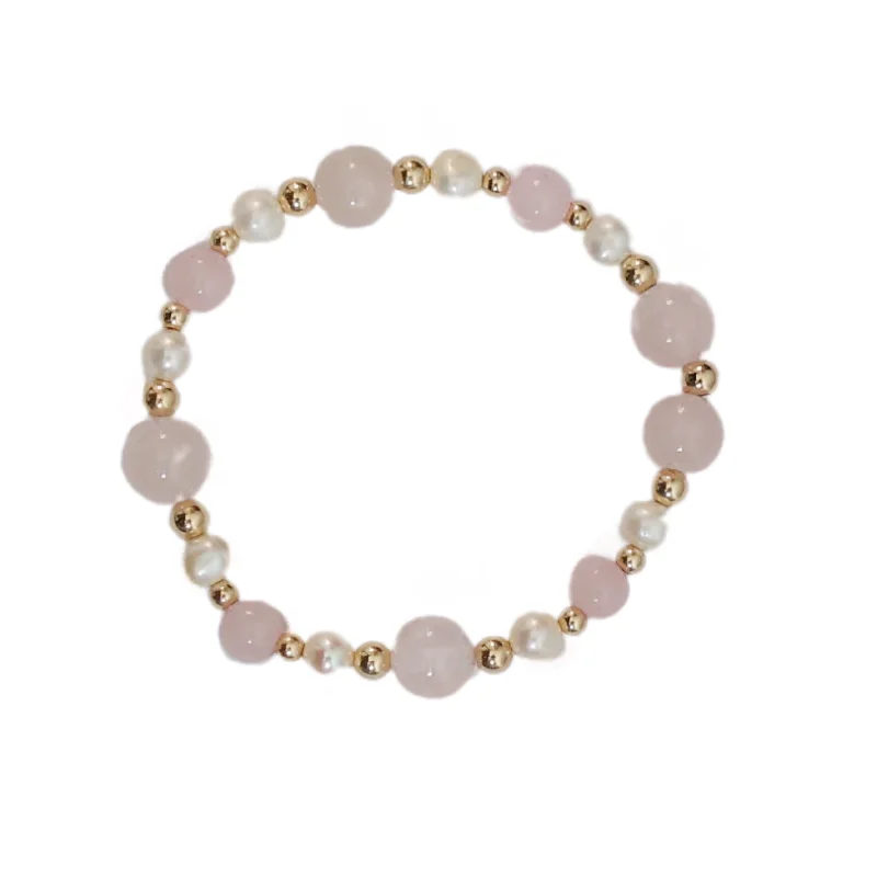 Limited-Time Offer On Elegant Jewelry Pieces "LOGAN" Rose Quartz and Gold Filled Ball beads Bracelet Limited-Time Offer On Elegant Jewelry Pieces "LOGAN" Rose Quartz and Gold Filled Ball beads Bracelet
