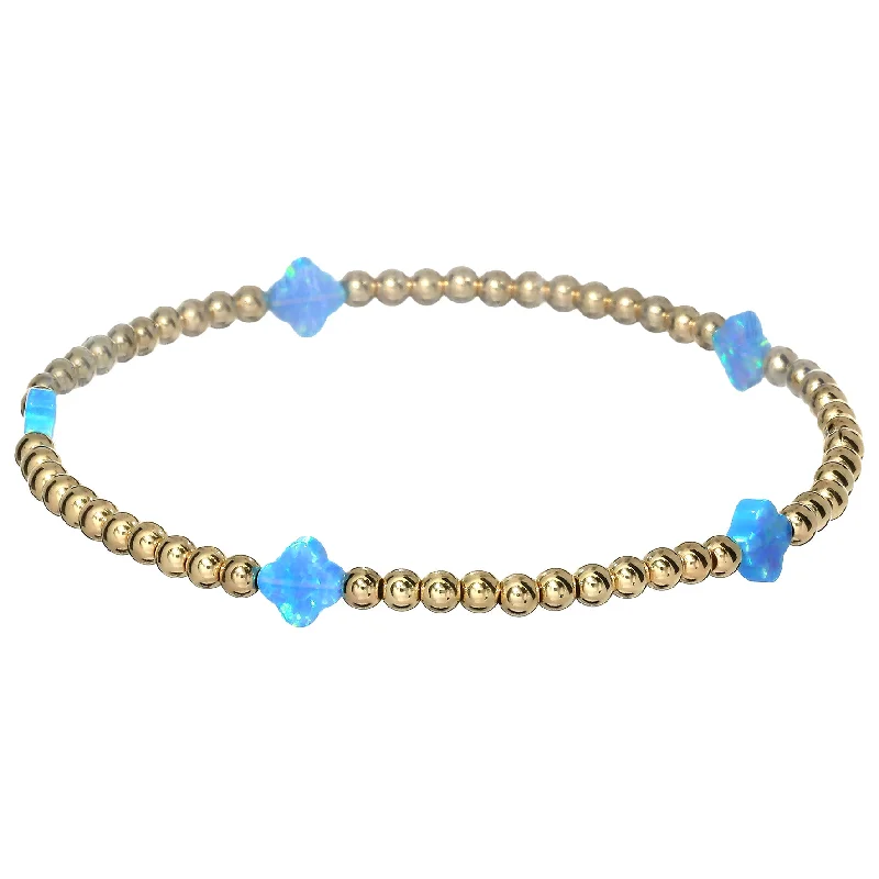 Special Deals On Handcrafted And Designer Jewelry "LUCKY CLOVER" Small Opal BTY on Gold Filled beaded Bracelet Special Deals On Handcrafted And Designer Jewelry "LUCKY CLOVER" Small Opal BTY on Gold Filled beaded Bracelet