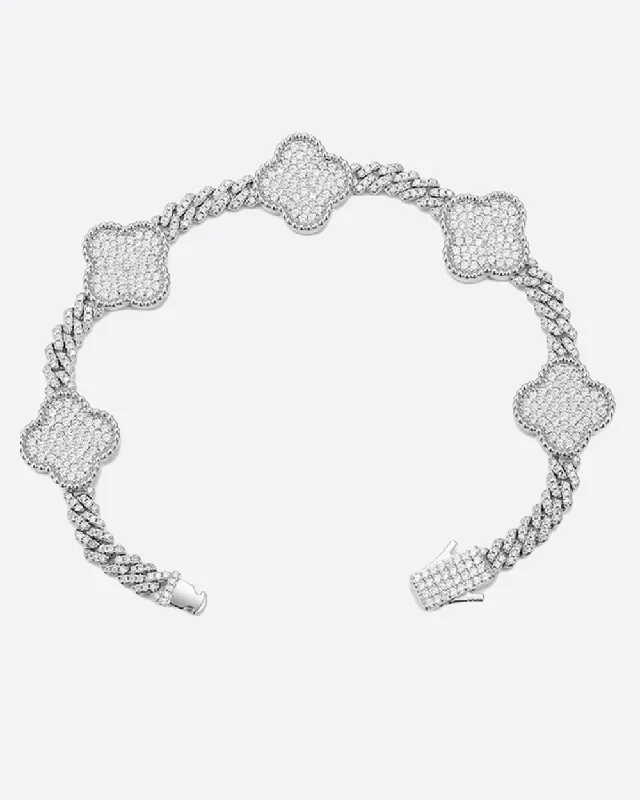 Beautiful Jewelry, Breathtaking Discounts – Hurry In MOISSANITE CUBAN CLOVER BRACELET. - WHITE GOLD Beautiful Jewelry, Breathtaking Discounts – Hurry In MOISSANITE CUBAN CLOVER BRACELET. - WHITE GOLD
