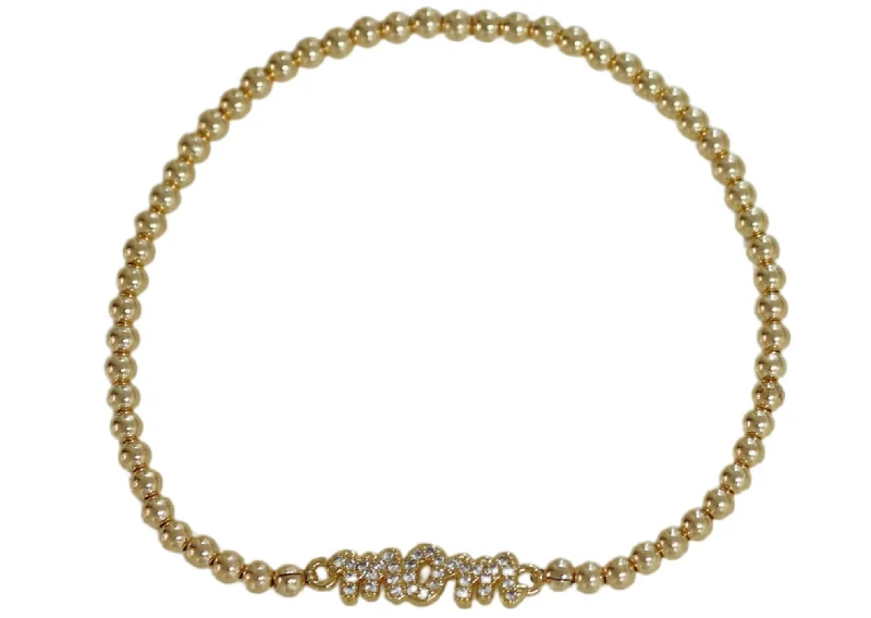 Best Jewelry Deals – Shop Premium Pieces At Great Prices "MOM Pave" CZ Gold Filled Ball Beaded Bracelet Best Jewelry Deals – Shop Premium Pieces At Great Prices "MOM Pave" CZ Gold Filled Ball Beaded Bracelet