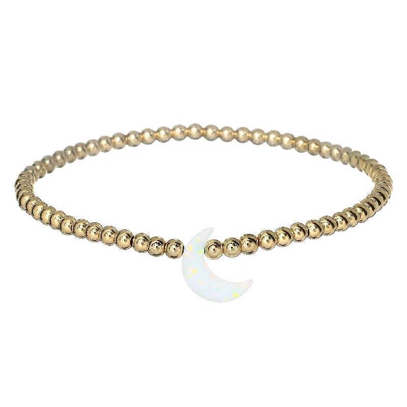 Luxury Jewelry At Budget-Friendly Prices – Grab Yours Now "MOON" Opal Charm and Gold Filled Ball Beaded Bracelet Luxury Jewelry At Budget-Friendly Prices – Grab Yours Now "MOON" Opal Charm and Gold Filled Ball Beaded Bracelet