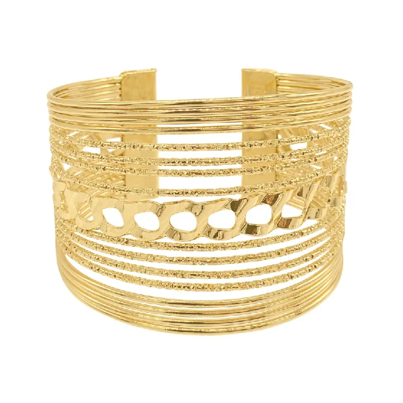 Make Your Outfit Shine With Discounted Jewelry 14k Gold Plated Multi Strand Cuff Bracelet Make Your Outfit Shine With Discounted Jewelry 14k Gold Plated Multi Strand Cuff Bracelet