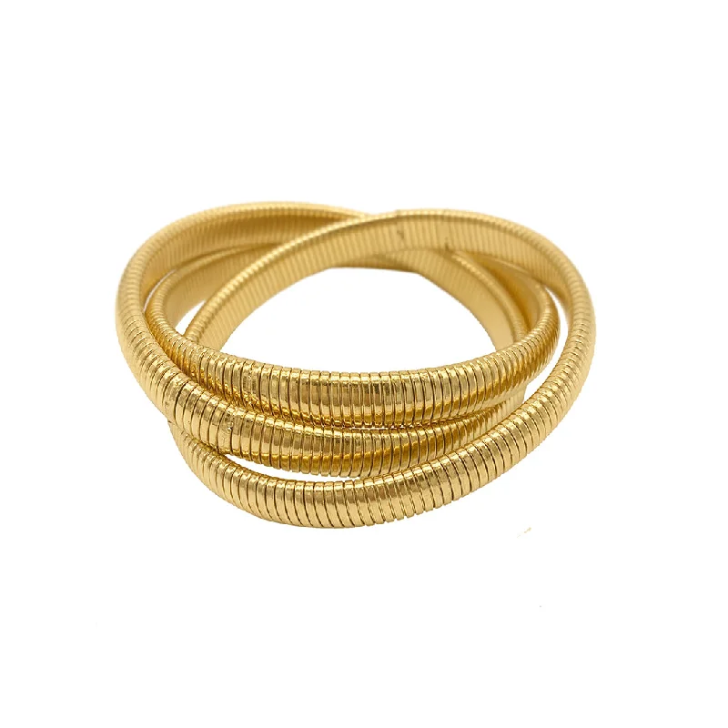 Premium Jewelry Now Available At Special Discounts 14k Gold Plated Omega Chain Triplet Bracelet Premium Jewelry Now Available At Special Discounts 14k Gold Plated Omega Chain Triplet Bracelet