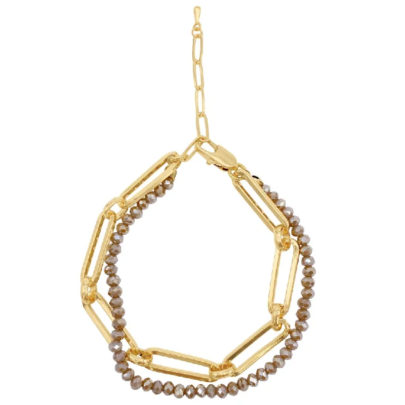 Get Ready To Sparkle – Special Jewelry Discounts Tarnish Resistant 14k Gold Plated Paper Clip Chain Beaded Bracelet Get Ready To Sparkle – Special Jewelry Discounts Tarnish Resistant 14k Gold Plated Paper Clip Chain Beaded Bracelet