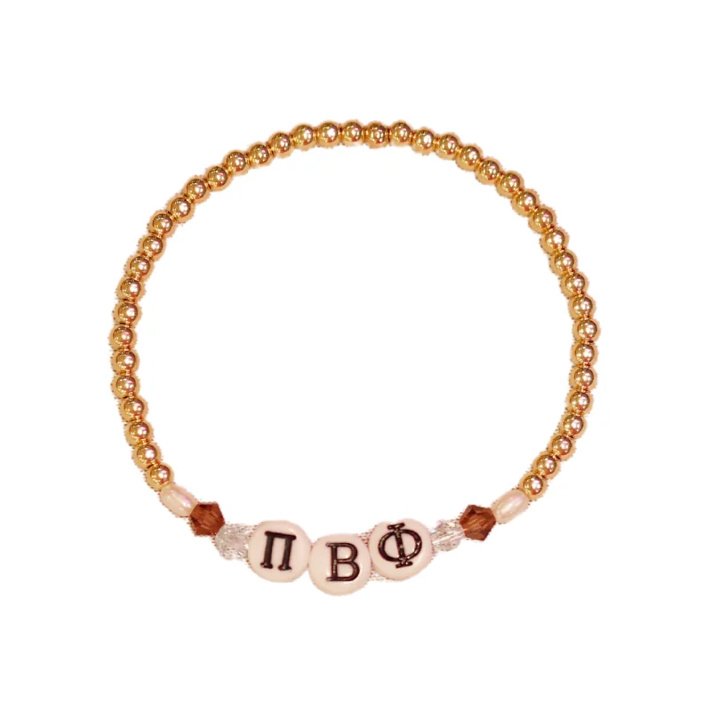 Delicate Crystal Jewelry For Sophisticated Charm bara Boheme | "PI BETA PHI" Sorority Greek Letter Ball Beaded Bracelet Delicate Crystal Jewelry For Sophisticated Charm bara Boheme | "PI BETA PHI" Sorority Greek Letter Ball Beaded Bracelet