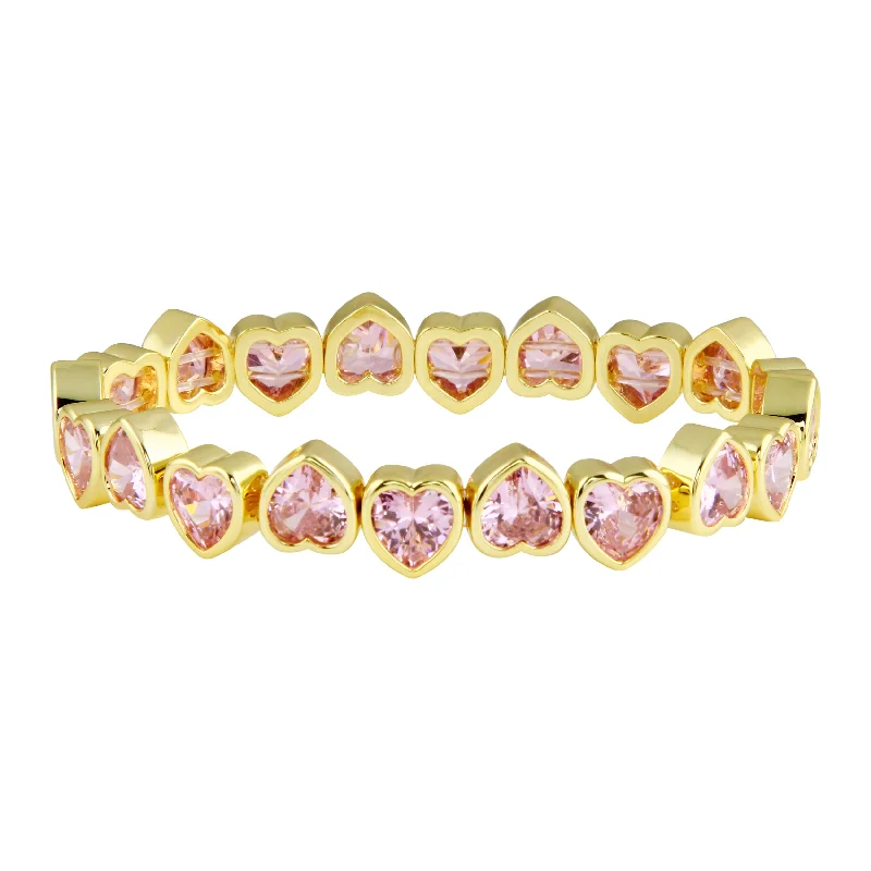 Affordable Glamour – Must-Have Jewelry At Special Rates Pink Stretchy Bezel Heart Bracelet Affordable Glamour – Must-Have Jewelry At Special Rates Pink Stretchy Bezel Heart Bracelet
