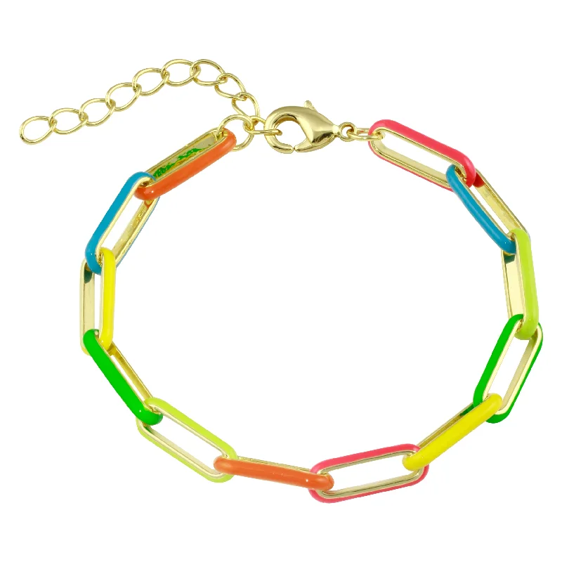 Exclusive Jewelry Discounts – Shop Now For Savings Rainbow Enamel Paperclip Bracelet Exclusive Jewelry Discounts – Shop Now For Savings Rainbow Enamel Paperclip Bracelet