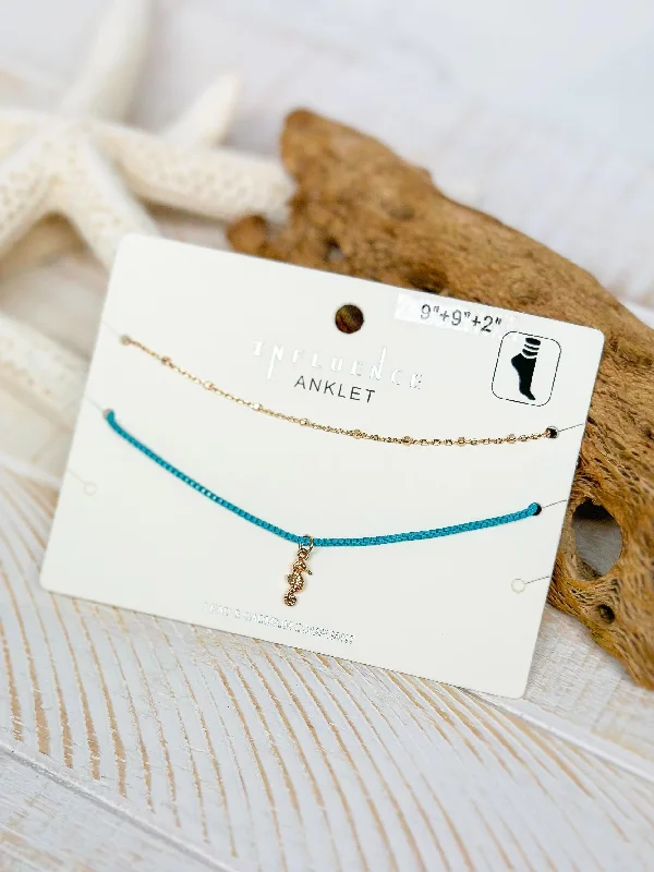 Limited Stock On Premium Jewelry At Low Prices Sea Life Ankle Bracelet Set - Blue Seahorse Limited Stock On Premium Jewelry At Low Prices Sea Life Ankle Bracelet Set - Blue Seahorse