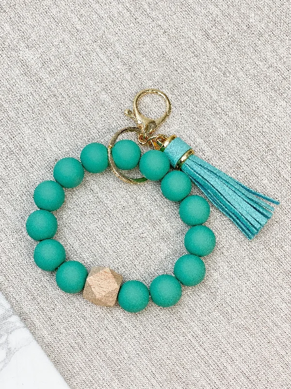 Premium Diamond Jewelry For Unforgettable Moments Silicone Beaded Key Ring Bracelet - Green Premium Diamond Jewelry For Unforgettable Moments Silicone Beaded Key Ring Bracelet - Green