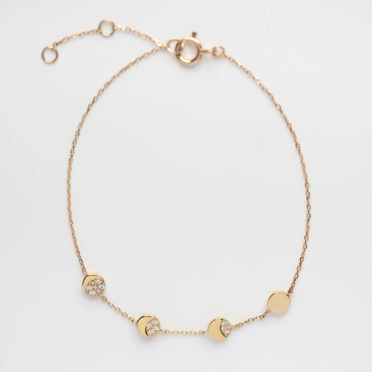 Dazzle In Elegance With Our Biggest Jewelry Sale Solid Gold Diamond Moon Phases Bracelet Dazzle In Elegance With Our Biggest Jewelry Sale Solid Gold Diamond Moon Phases Bracelet