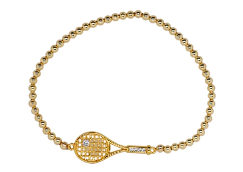 Exclusive Jewelry Sale – Shine For Less "TENNIS RAQUET" CZ Charm Gold Filled Ball Bead Bracelet Exclusive Jewelry Sale – Shine For Less "TENNIS RAQUET" CZ Charm Gold Filled Ball Bead Bracelet