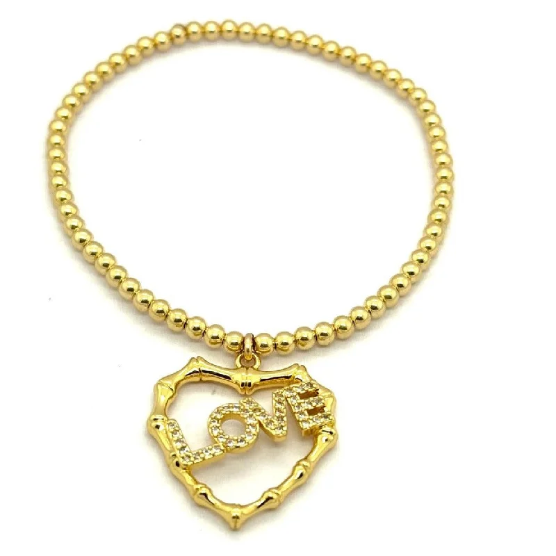 Shop Dazzling Jewelry At The Best Prices "THE LOVE" CZ CharmGold Filled Ball Bead Bracelet Shop Dazzling Jewelry At The Best Prices "THE LOVE" CZ CharmGold Filled Ball Bead Bracelet